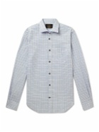 Purdey - Checked Cotton and Cashmere-Blend Shirt - Blue
