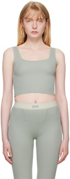 SKIMS Green Cotton Rib Tank Top