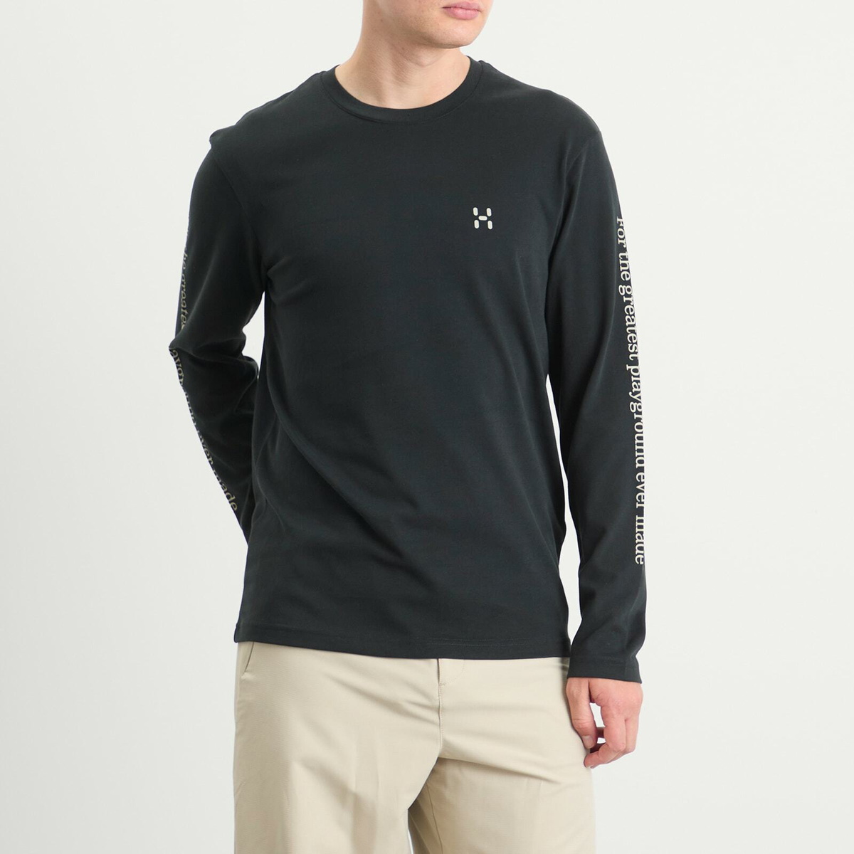 Haglöfs Men's Long Sleeve Brand T-Shirt in True Black