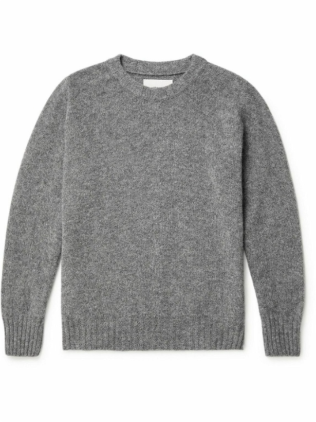 Photo: Kestin - Brushed Shetland Wool Sweater - Gray
