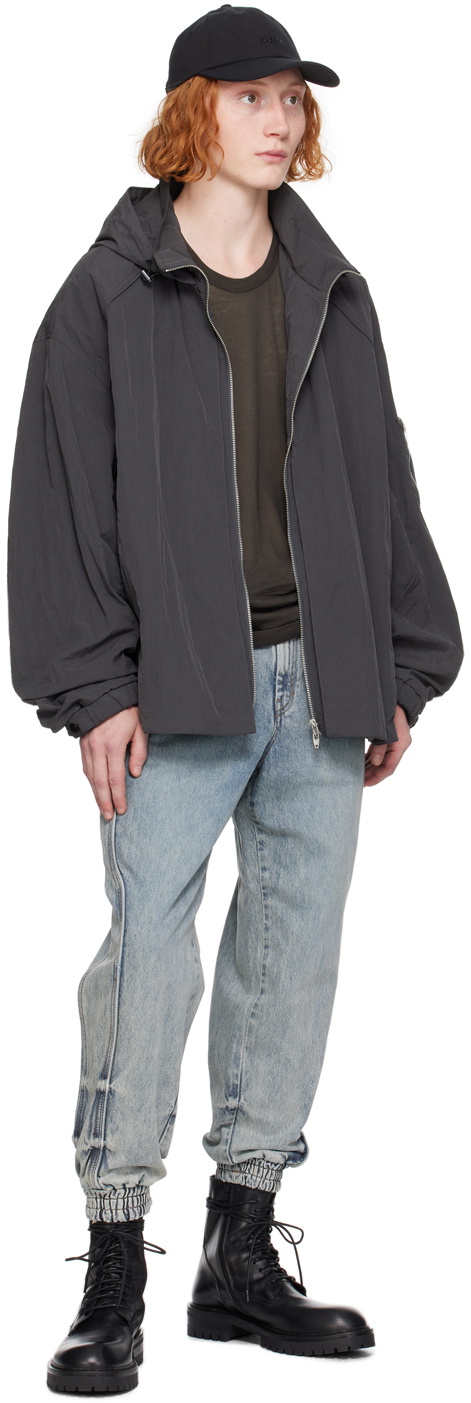 Juun.J Gray Stand Collar Jacket
