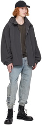 Juun.J Gray Stand Collar Jacket