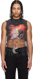 LU'U DAN Gray 'Year of the Horse' Bronco T-shirt