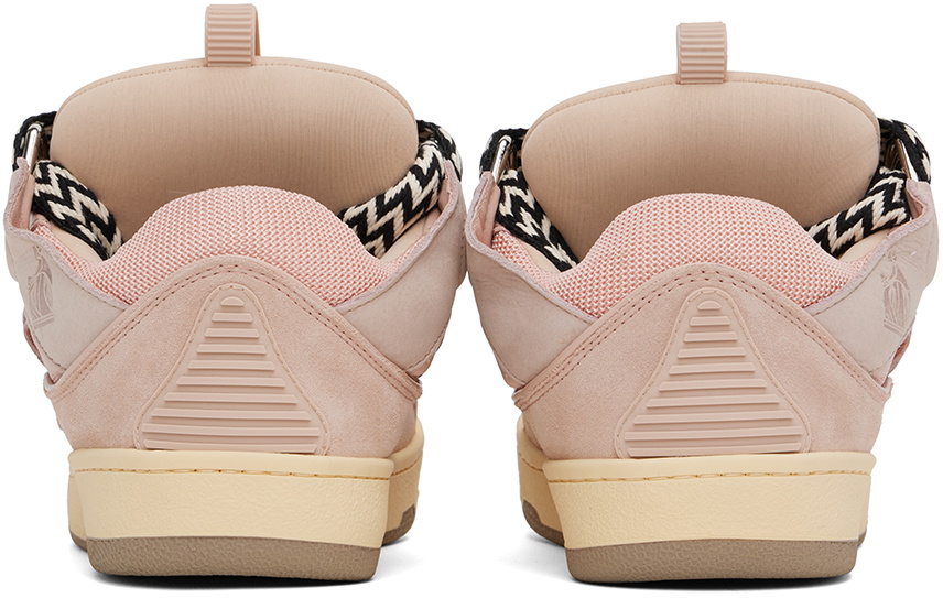 Lanvin Pink Leather Curb Sneakers Lanvin
