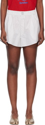 MM6 Maison Margiela Off-White Poplin Cotton Shorts