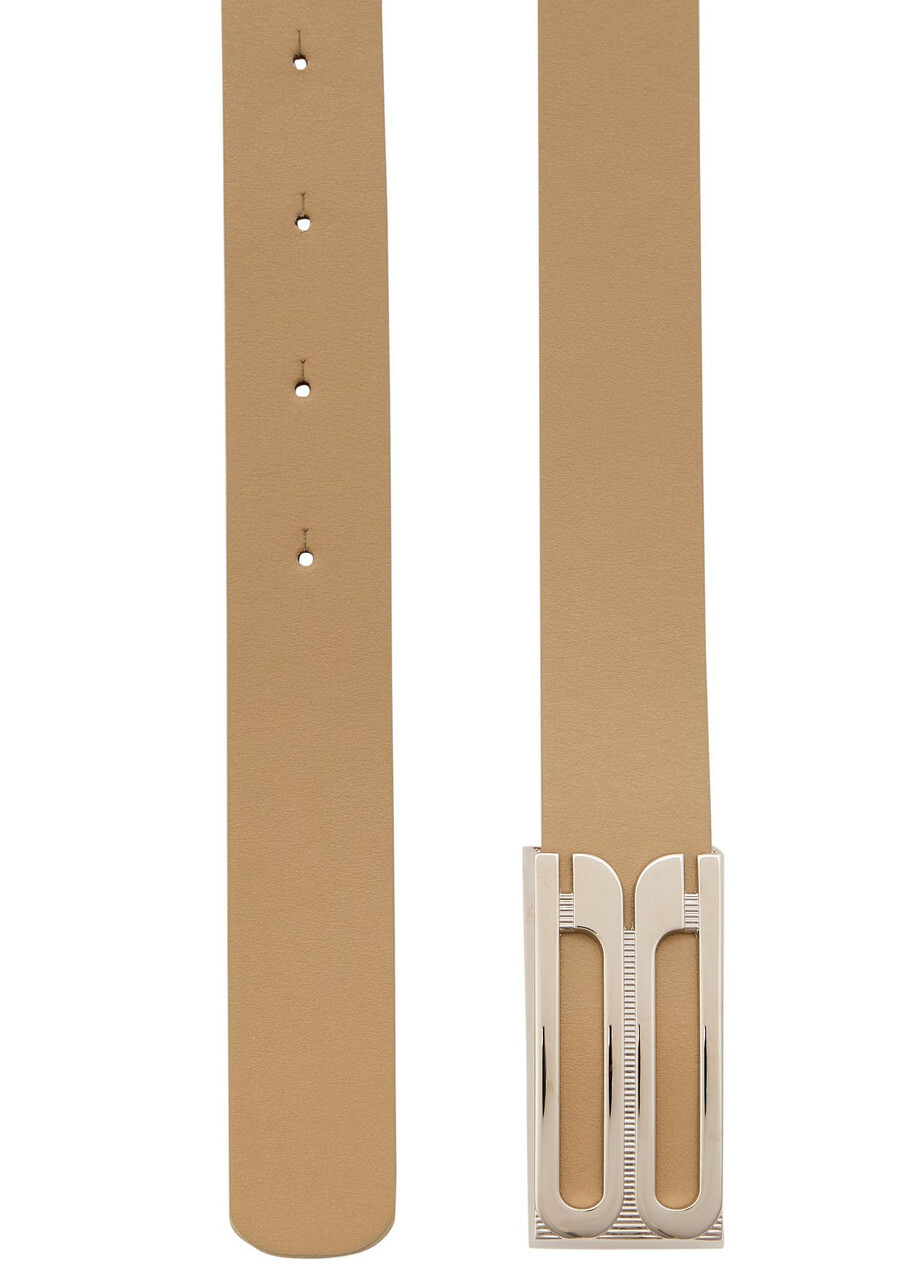 Victoria Beckham Dorian Leather Belt Natural