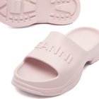 GANNI Women's Light Weight Pool Slide in Chalk Pink