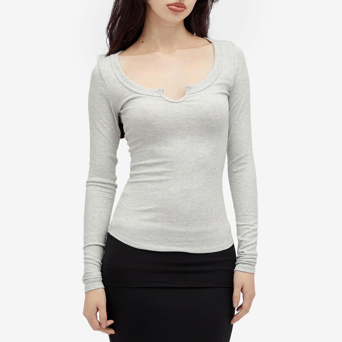 Joah Brown Women's Henley Long Sleeve Top in Pearl