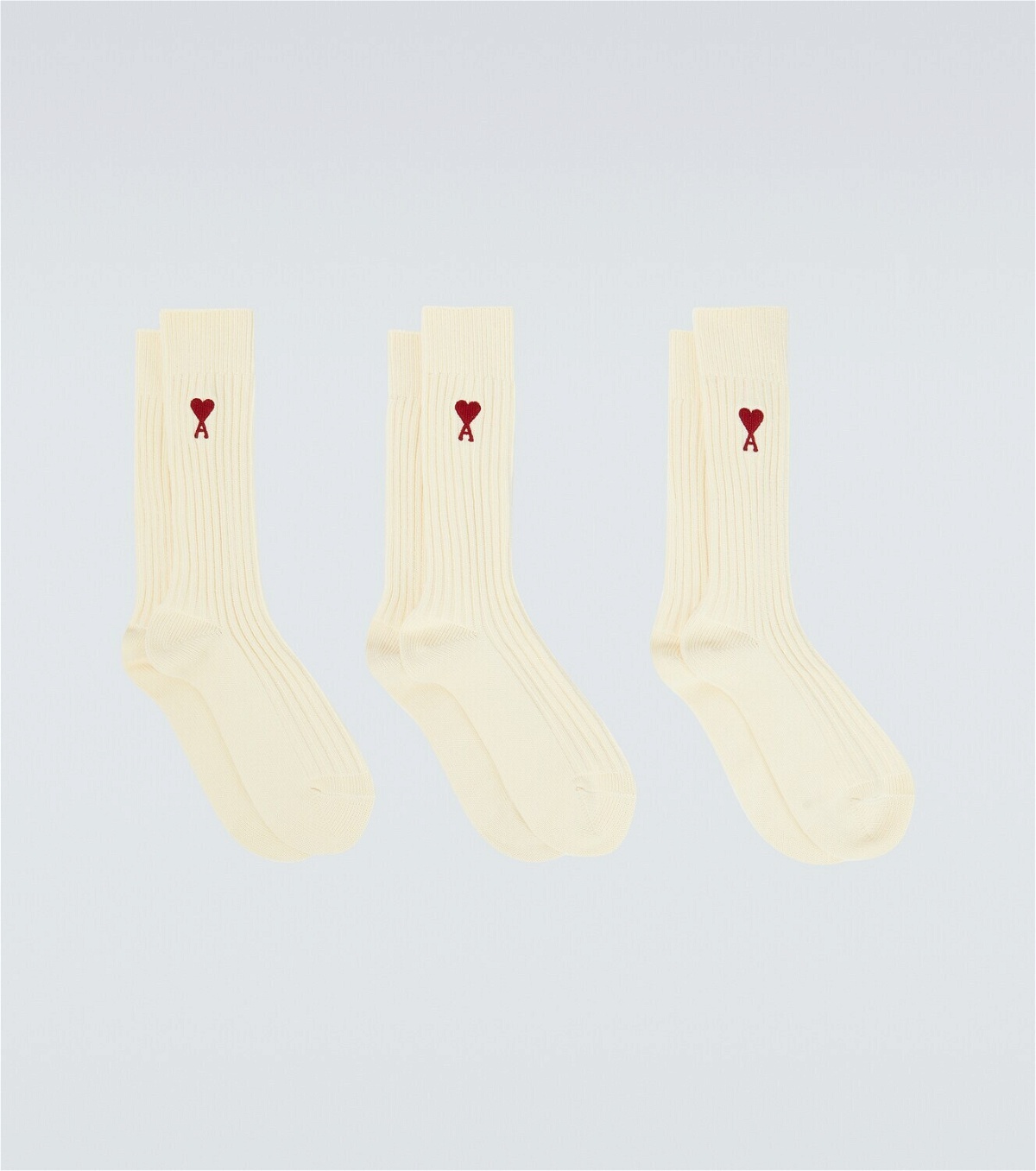 Ami Paris Set of 3 cotton-blend socks