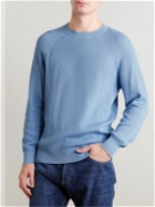 Brunello Cucinelli - Ribbed Cotton Sweater - Blue