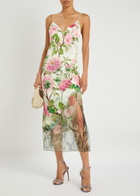 Alice + Olivia Juliette Floral-printed Satin Midi Dress Pink