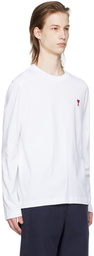 AMI Paris White Ami de Cœur Long Sleeve T-Shirt