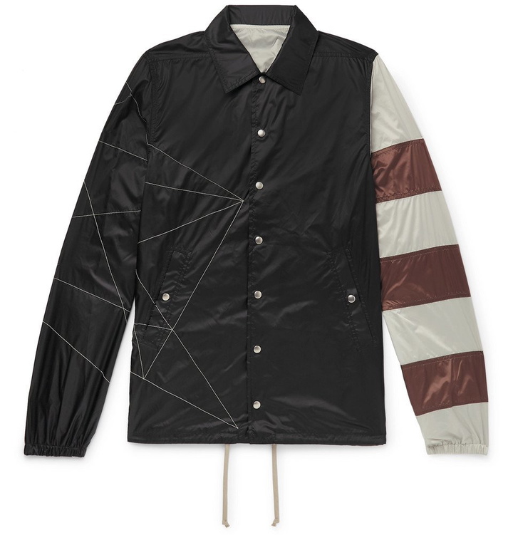 Photo: Rick Owens - Embroidered Striped Shell Jacket - Black