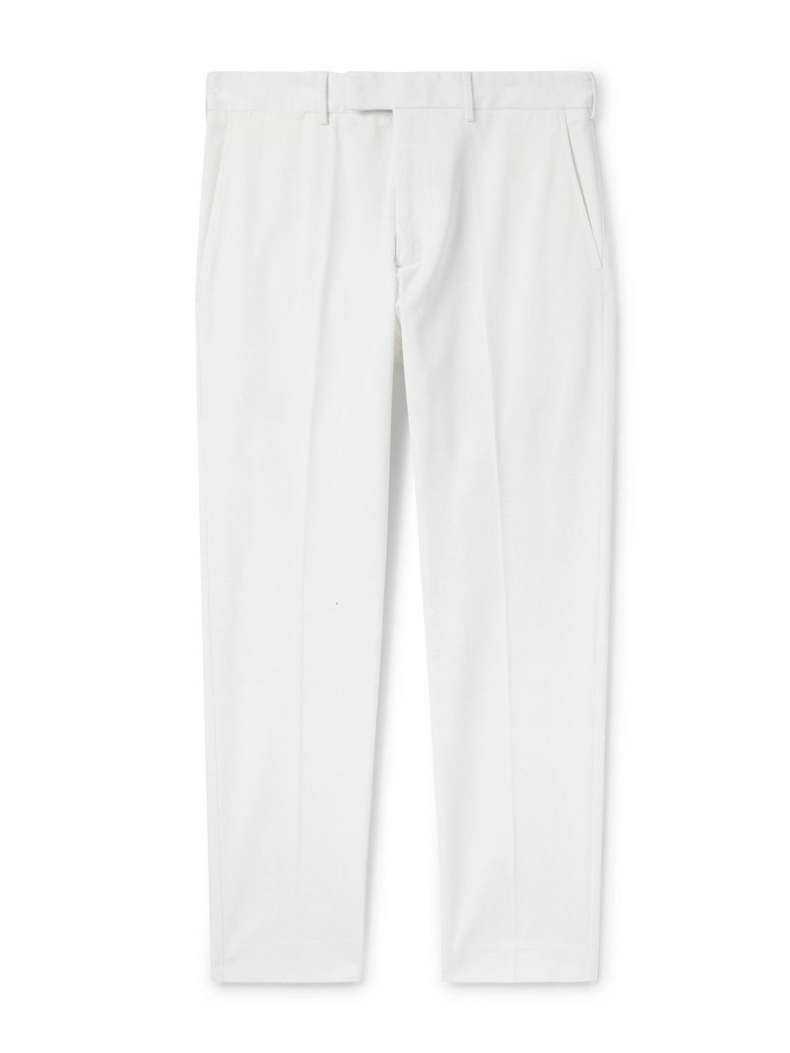 TOM FORD - Tapered Cotton-Blend Twill Chinos - White