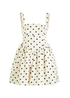 Self-portrait Polka dot Satin Mini Dress Cream
