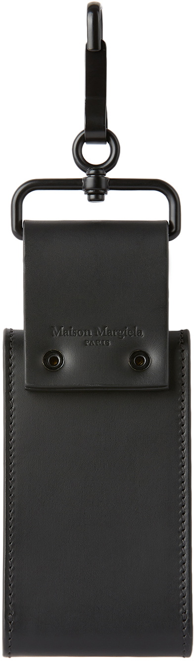 Leather Phone Pouch in Black - Maison Margiela