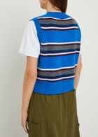 Damson Madder Sofie Striped Wool Vest Blue