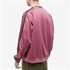 Needles Men's Poly Smooth Track Crew Sweat in Smoke Pink