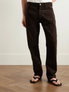 The Row - Burt Straight-Leg Cotton-Corduroy Trousers - Brown