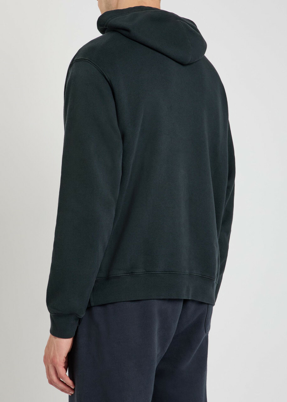Malbon Feque Logo-embroidered Hooded Cotton Sweatshirt Navy
