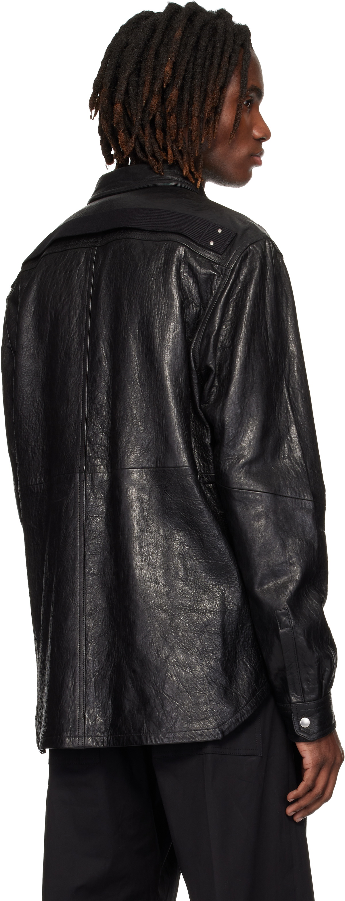 Rick Owens Black Temple Lambskin Outershirt