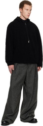 WOOYOUNGMI Black Ribbed Hoodie