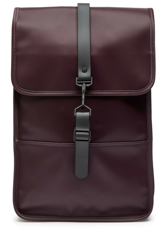 Photo: Rains Mini Rubberised Backpack - Burgundy - One Size