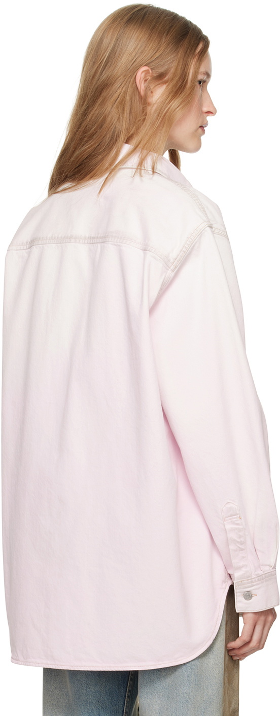 Acne Studios Pink Button-Up Relaxed-Fit Denim Shirt Acne Studios Acne Studios Pink Button-Up Relaxed-Fit Denim Shirt Acne Studios