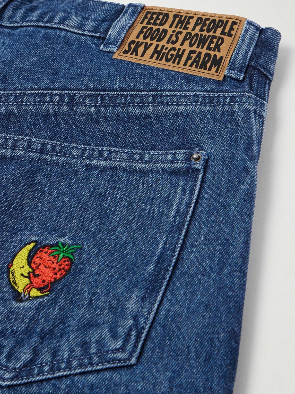 SKY HIGH FARM - Straight-Leg Logo-Embroidered Jeans - Blue