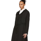 Sara Lanzi Black Long Windbreaker Coat