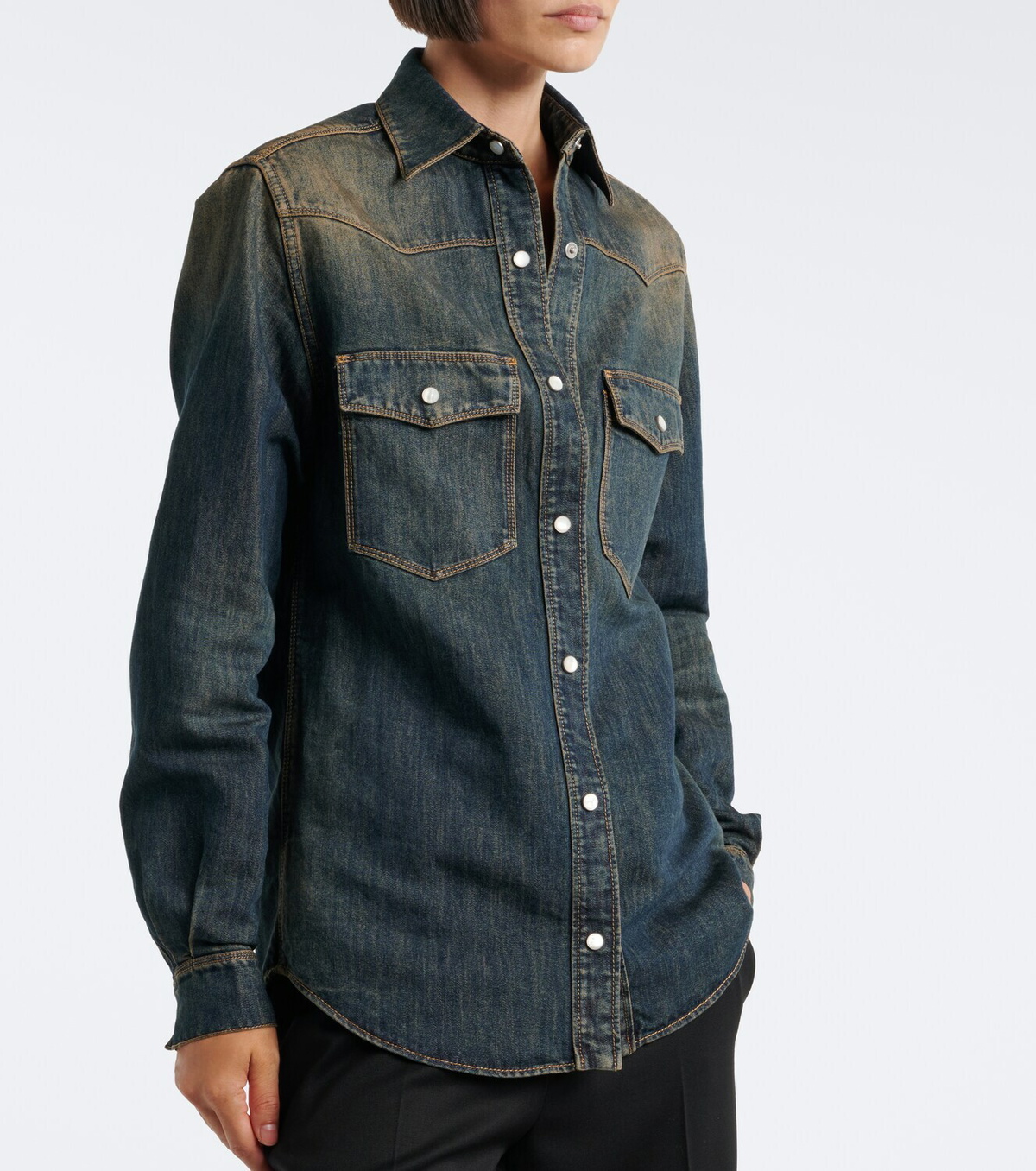 Fendi Cotton-blend denim shirt