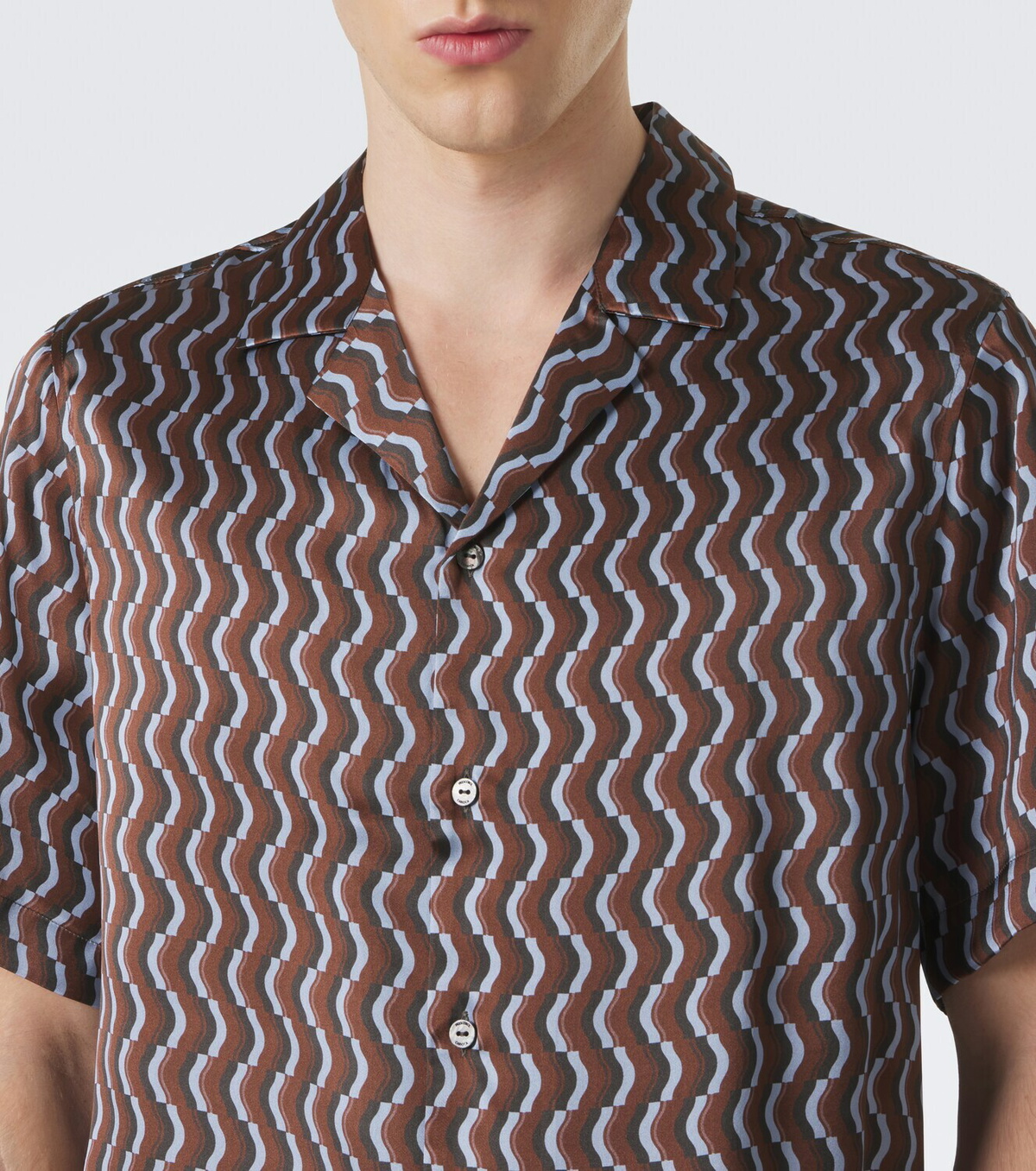 Frescobol Carioca Roberto printed silk bowling shirt