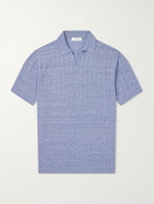 Boglioli - Ribbed Linen and Cotton-Blend Polo Shirt - Blue