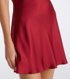 Rixo Lacie lace-trimmed satin minidress