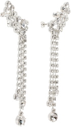Magda Butrym Silver Oval Crystal Drop Earrings