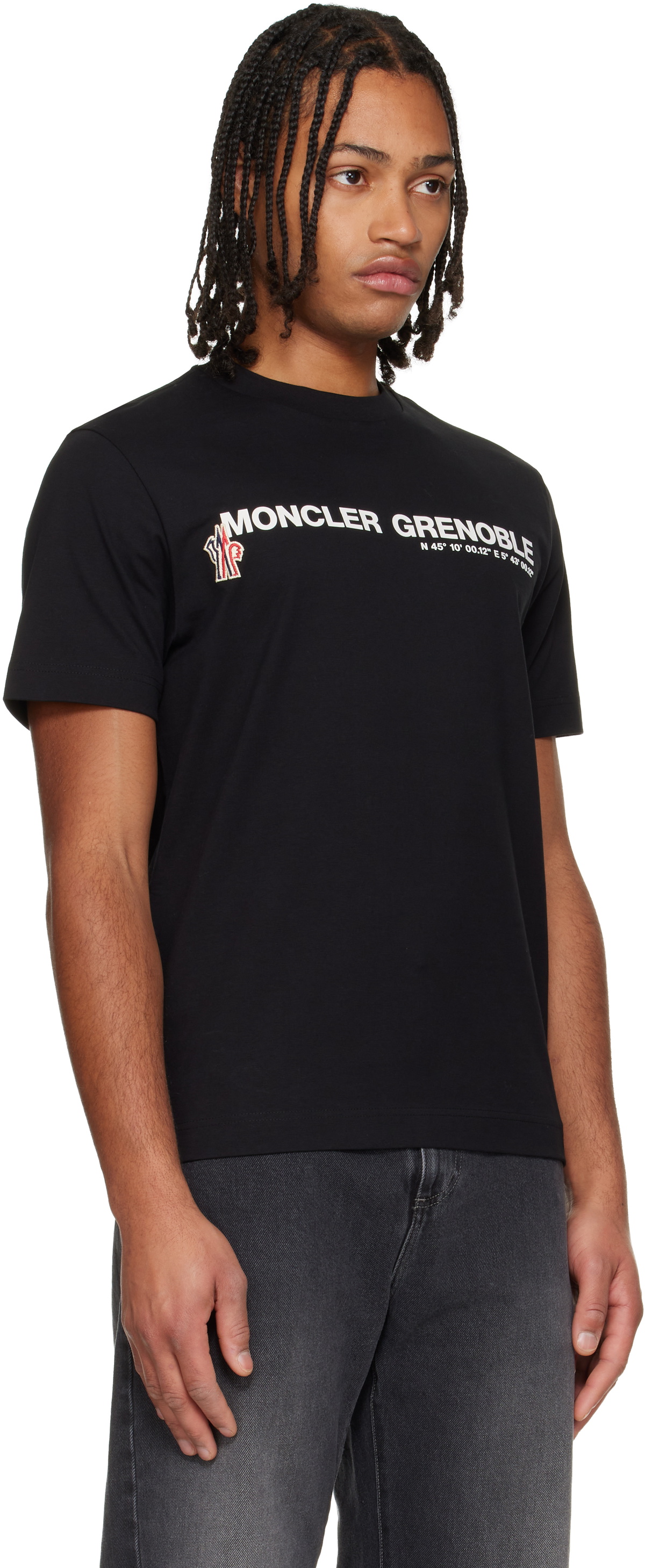 Moncler Grenoble Black Logo Cotton T-shirt
