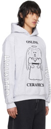 Online Ceramics SSENSE Exclusive Gray Angel Bear Hoodie