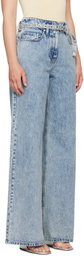 3.1 Phillip Lim Blue Wide Leg Belted Jeans