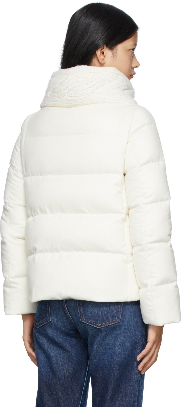【送料&関税込】Herno White Down Jacket Herno White Down Silk & Cashmere Knit Collar Jacket Herno