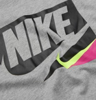 Nike - Core 1 Logo-Print Mélange Cotton-Jersey T-Shirt - Gray