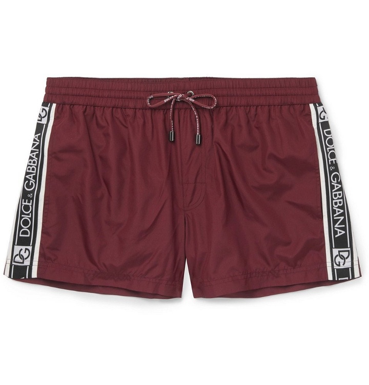 Photo: Dolce & Gabbana - Short-Length Swim Shorts - Men - Burgundy