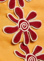 Cala DE LA Cruz Veneta Floral-appliquéd Linen Mini Dress Orange