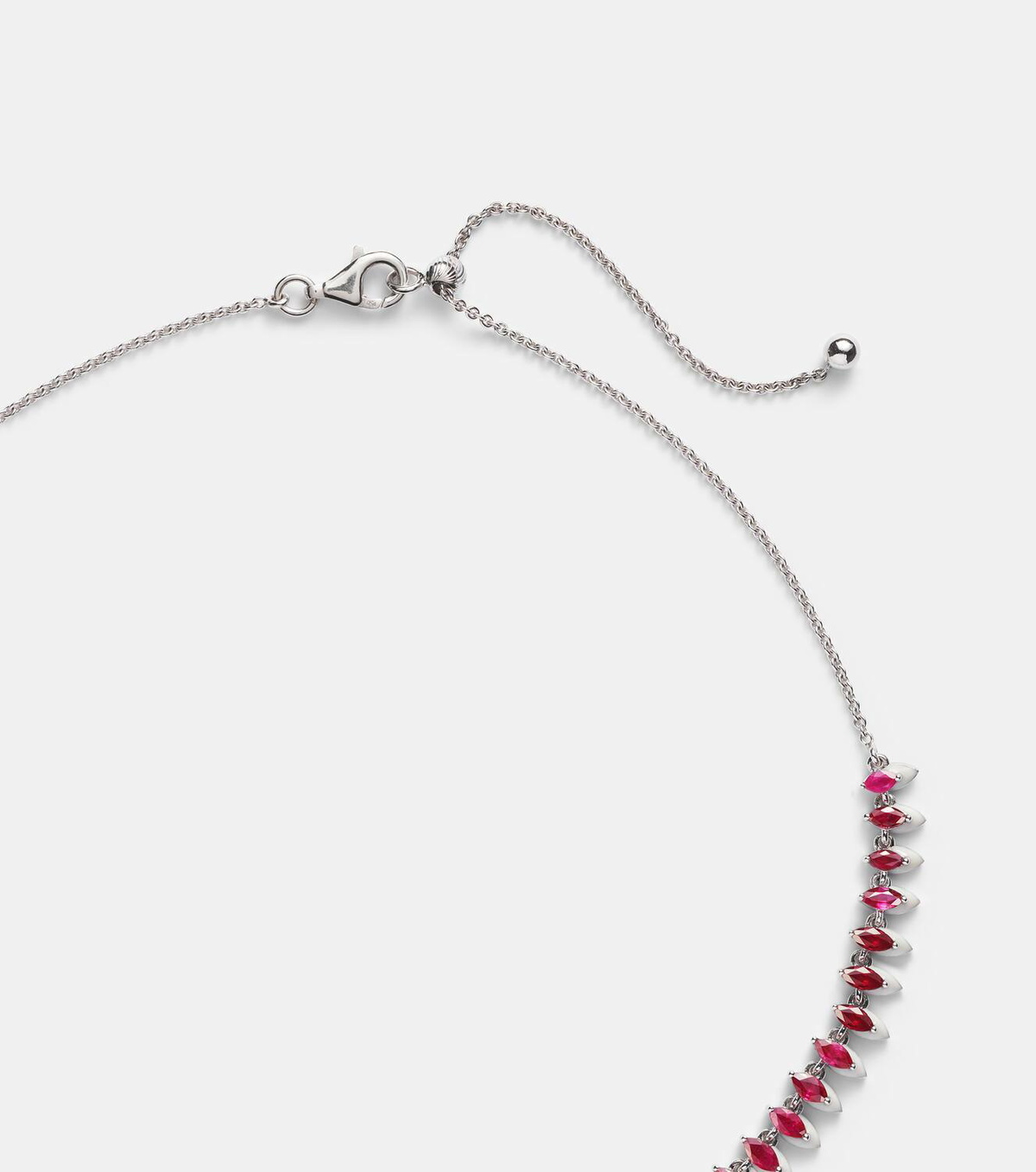 Kamyen 18kt white gold choker with rubies