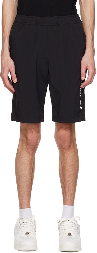 Photo: AAPE by A Bathing Ape Black Printed Shorts
