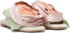 Simone Rocha White & Pink Pressed Rosette Slides