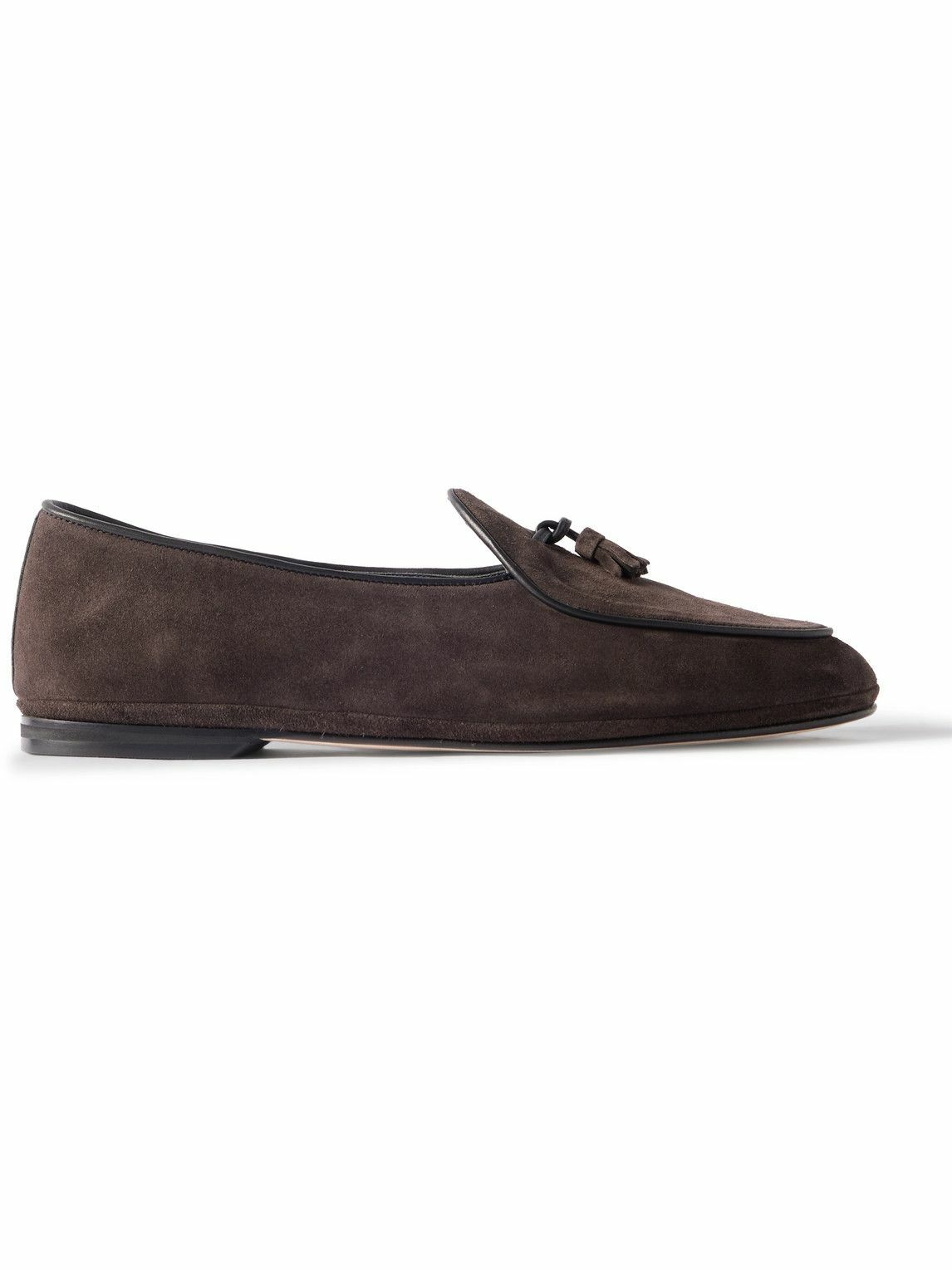 Rubinacci - Marphy Tasselled Leather-Trimmed Suede Loafers - Brown