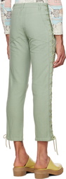 Eckhaus Latta Green Laced Trousers