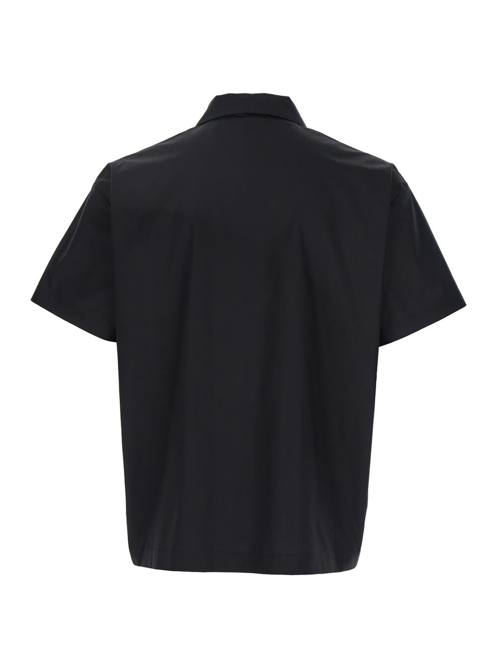 Coperni Black Shirt With Classic Collar And Print On The Front In Cotton Man