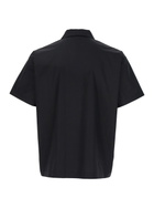 Coperni Black Shirt With Classic Collar And Print On The Front In Cotton Man