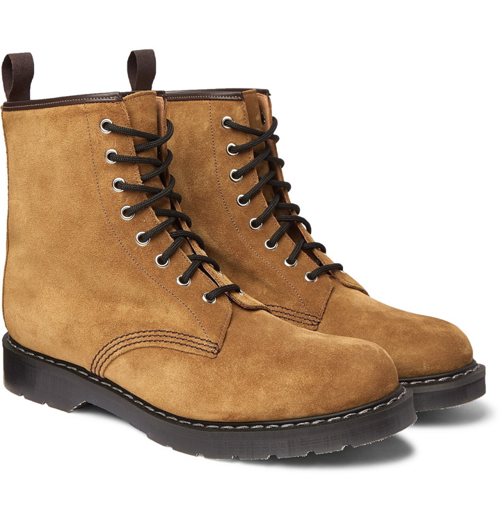 Photo: Noah - Solovair Leather-Trimmed Suede Boots - Brown